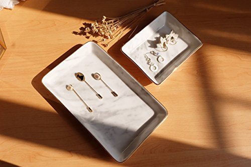 Eastyle Marble Rhombic Rectangular Jewelry Plate Jewelry Tray (Marble-A) - Thumbnail 4