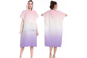 LOMTRATS Double-sided Microfiber with pockets Quick-drying changing towel bathrobe hoodie for swimming beach surfing bathing