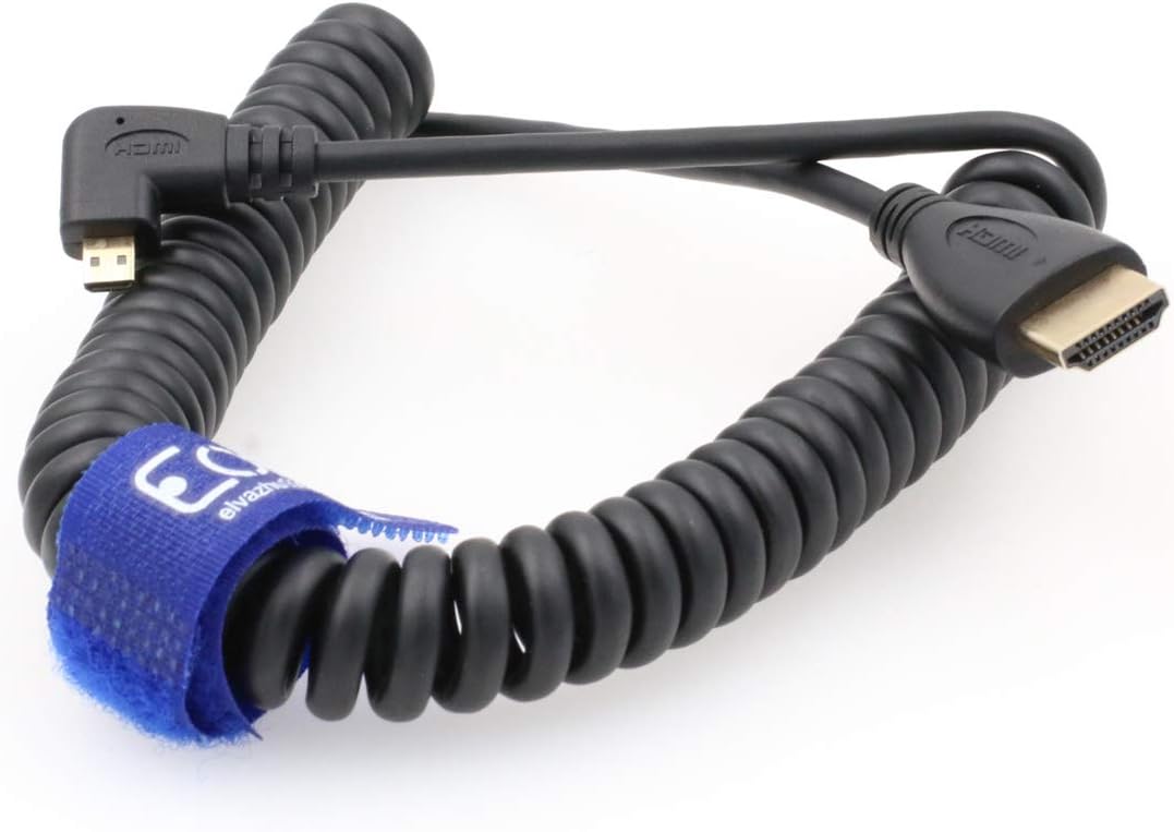 Eonvic Right angled HD-108 Mini HDMI to HDMI Male Cable for Sony CX7 / Sony SR7E Camera, Black - Image 4