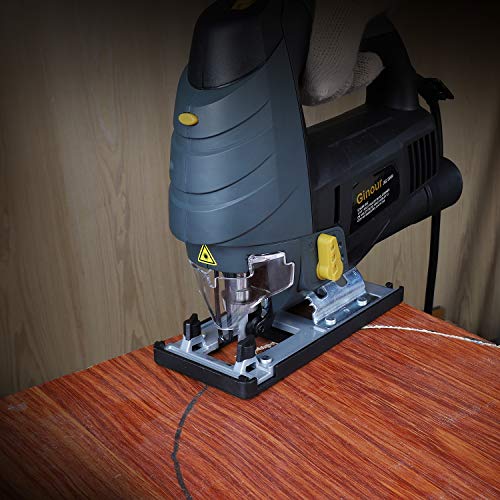 Ginour 7.0A 3000SPM Jigsaw with Laser Guide & LED, 6-level Variable Speed, Bevel Angle (0°-45°), Jig Saw Set With 3PCS Blades, Scale Ruler and Carrying Case - Thumbnail 5