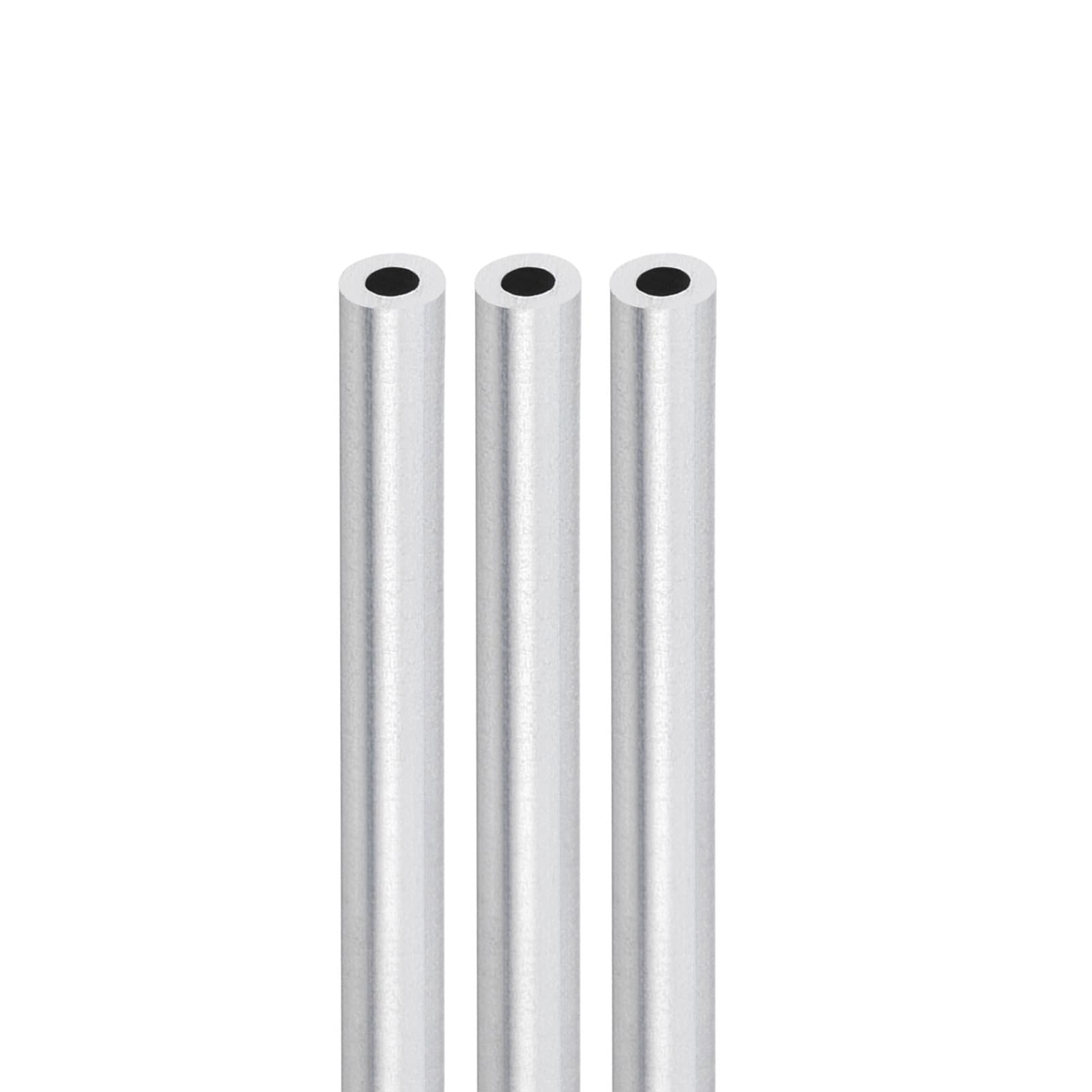 DTGN 11.8"x0.16"x0.08"(LxODxID) Seamless Aluminum Round Tube - 3Pack - Good for DIY Crafts - 6063 Aluminum Straight Tubing - Silver