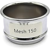 150 Mesh, 2" Diameter, Lab Test Sieve, &phi;5cm,Wire Mesh (0.1mm Aperture) | 304 Stainless Steel, Mesh Screen Filter Strainer for Industrial Laboratory