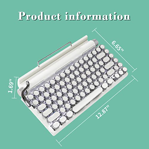 Retro Typewriter Keyboard,Adventurers 75 Layout 83 Keys Wireless