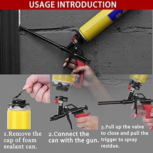 QuFeng Professional Spray Foam Gun With Valve, Needn't Clean, Upgrade