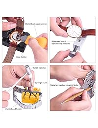 Longruner Watch Repair Kit 149pcs Watchmaker’s Tools Watch Case Back Opener Link Remover Battery Replacement Tool Kit [Updated] LET015