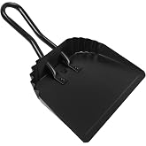 Heavy-Duty Metal Dust Pan-10&rdquo;Wide Handheld Angled Dustpan with Grip Handle | Stainless Steel Dust Pan with Handle,Precision Edge for Small Debris,Black Hanging Dustpan for Home,Fireplace Ash,Wood Stove