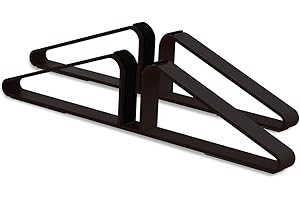 PUPETPO Freestanding Pet Gate Metal Support Feet, Triangle Support Feet Set of 2 for Extra Wide Foldable Pet Gate, Easy to Install, A Pair of Safety Fence Feet for Wooden Dog Gate, Dark Brown