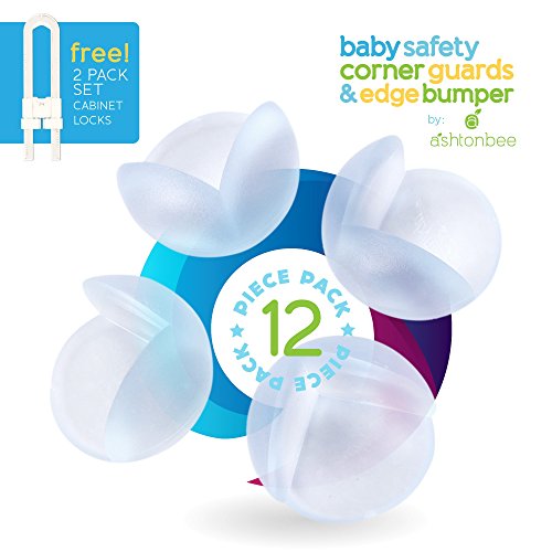 Baby Proofing Corner Guards Clear (12 Pack) -Safety Edge Cushion Bumper Protector