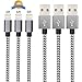 iPhone Cable - Aonsen 3Pack 6FT Extra Long Nylon Braided Charging Cord Charger, Lightning to USB Cable for iPhone 7, 7 Plus, SE, 6s, 6, 6 +, 5, 5s, iPad Air / Mini, iPod (GreyWhite)