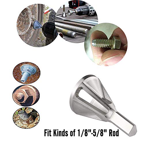 Deburring Tool for External Bevel Screws, 2 Piece Burr Remove Tool, Drill Accessories, Deburring External Bevel Tool for Metal Outside Diameter (Silver) - Thumbnail 5
