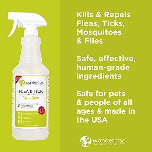 Wondercide - Flea, Tick & Mosquito Spray for Pets and Home with Natural Essential Oils - Killer, Control, Prevention, Treatment - Lemongrass 16 oz