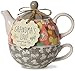 Pavilion Gift Company Bloom Grandma's Love Ceramic Tea for One, 15 oz, Multicolor