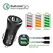 Quick Charge 3.0 Car Charger Dual USB Port For Motorola Moto Z3 Play, G6/G6 Plus,X4,Moto Z2 Play/Force, ,Moto Z Droid/Z Play Droid/Z Force Droid, Moto M, LG Phone V30 V20 G6 G5