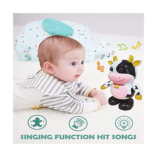 Glowing Electric Walking Cow Toy, Robot Cow Toy, Kids for Kids over 3 Years Old