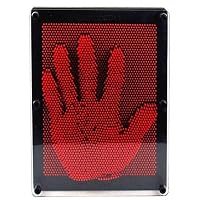iPhyhe Classic 3D Pin Art Board Mold Sensory Toy Sculpture Plastic Large Office Fidget Desk Toy Stress Relaxing Therapy Tool for Kids Adults (Red 6" x 8")