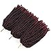 Beyond Beauty Spring Twist Crochet Hair 90strands 8 Inch Fluffy Spring Twists Braiding,Spring Twist Crochet Braids Bomb Twist Crochet Hair for Black Women(T1B BUG)