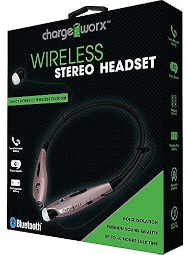 Chargeworx CX9014RG Wireless Bluetooth Earphone Headset Rose Gold