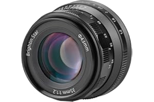 Brightin Star 35mm F1.2 MF APS-C Manual Focus Prime Lens for Panasonic Olympus Micro 4/3 Mirrorless Cameras, MFT Large Aperture, Fit for LUMIX G7, G7KS, GX85, GX9, G95, GH5, GH6, G100, G9-Black