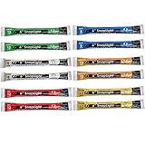 Cyalume SnapLight 6″ Industrial Grade Glow Sticks, Multi-Color 12 Pack (Green, White, Red, Orange, Yellow, Blue) Light Sticks