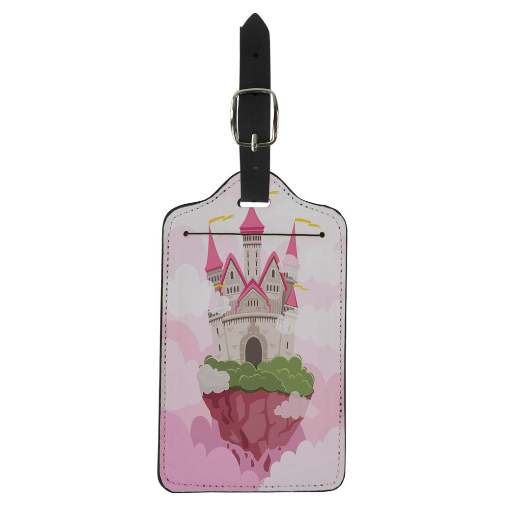 Semtomn Luggage Tag Fairytale Castle Big Towers in the Sky Fantasy Landscape Suitcase Baggage Label Travel Tag Labels