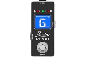 Rowin Guitar Tuner Pedal High Precision Chromatic Tuner with LCD Display for Guitar Bass Voline True Bypass LT-901