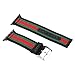 MORTREE Nylon and Leather Band for Apple Watch Series 3 Series 4 Bands,Woven Nylon Replacement Band with Top Layer Genuine Leather Wrist Band for Iwatch Series 4/3/2/1(Green and Red in Black 42mm)