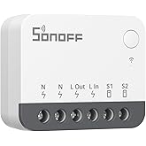 SONOFF ZBMINIR2 Zigbee Smart Switch, Zigbee 3.0 Lict Switch, Compatible with Alexa &amp; Google Home, Zigbee Hub Required, Neutral Line Required