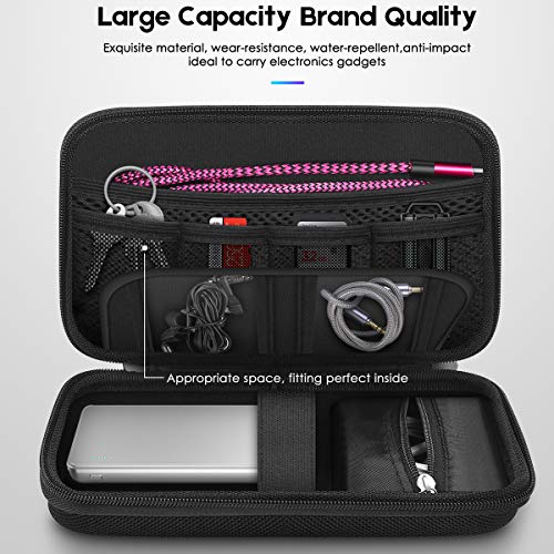 EVISTR Small Electronic Organizer Portable Storage Hard EVA Bag Universal Travel Electronics Accessories Protective Bag for Cable, Hard Drives, Tech Gears, SD Card, USB, Phone Accessories And More