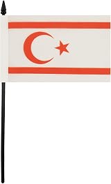 AZ FLAG Northern Cyprus Table Flag 4x6 in Mini Desk Flag 10 in Pole Black Base view 2