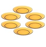DURALEX Vermeil 3006df06 Set of 6 Glass Plates 23.5
