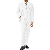 COOFANDY Men's 3 Pieces Suits Classic Fit 2 Buttons Dress Suit Set Wedding Business Dinner Prom Jacket Vest Pants