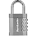 FortLocks Padlock - 4 Digit Combination Lock for Gym Outdoor & School Locker, Fence, Case & Shed – Heavy Duty Resettable Set Your Own Combo – Waterproof & Weatherproof (1 Pack - Silver)