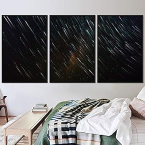 signwin 3 Piece Framed Canvas Wall Art Starry...