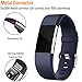 Wepro Bands Replacement for Fitbit Charge 2 HR, Buckle, Black, White, Navy Blue Colors, Small