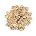 ULTNICE 50pcs Wooden Heart Shaped Log Slices Crafts with Happily Ever After Pattern for Wedding Party Embellishment