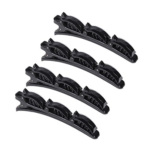 Kloud City 4 Pcs Fashion Black Double Layer Teeth Comb Plastic Hairband Twist Hair Clip for Beauty Styling Tool