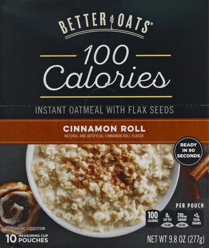 BETTER OATS 100 CALORIE CINNAMON ROLL OATMEAL PACKETS,...