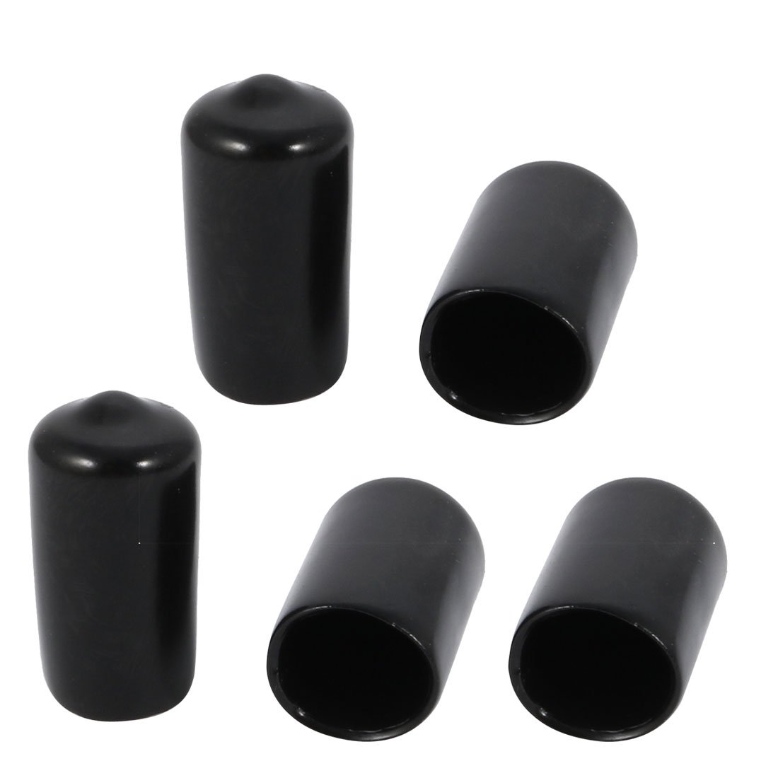sourcingmap 5 Pcs 11mm Inner Dia PVC Vinyl End Cap Bolt Screw Thread Protector Black