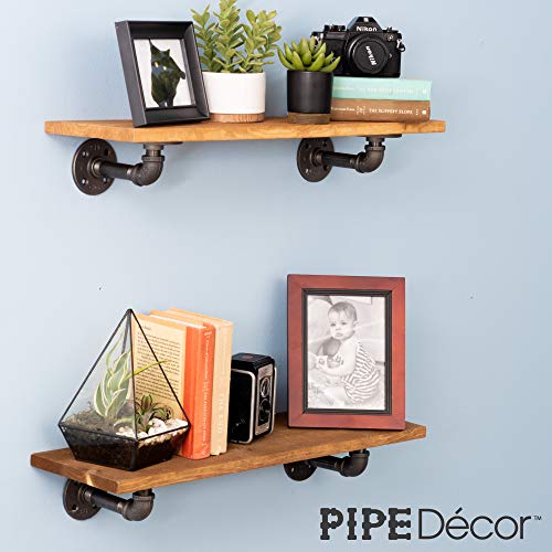2 Rustic+Decor+Industrial+Shelf+Brackets