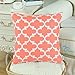 CaliTime Pack of 2 Soft Canvas Throw Pillow Covers Cases for Couch Sofa Home Decor Modern Quatrefoil Accent Geometric 18 X 18 Inches Coral Pink