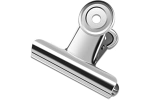 ORCIELO 10 Pack Large Metal Hinge Clips - 2.5 Inch Silver Bull Hinge Paper Clips for Crafts, Drawing, Food Bags at Home, Office, School, Shop