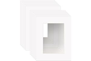 8x10 White Picture Mats with Core Bevel Cut Frame Mattes for 5x7 Pictures- Pack of 12
