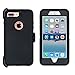 iPhone 7 Plus / 8 Plus Cover | 2-in-1 Screen Protector & Holster Case | Full Body, Military Grade Edge-to-Edge Protection with carrying belt clip Black / Black