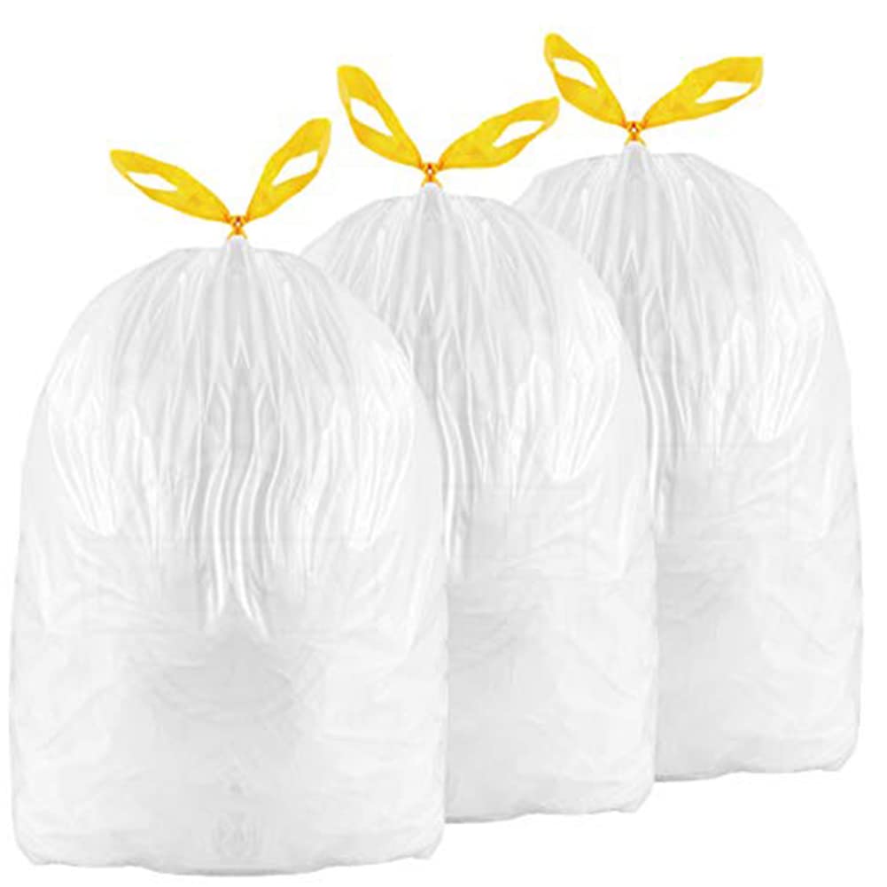BILIEASY Bin Bags Bin Liners 10L 12L 15L 2.6-4 GAL Drawstring Trash Bags Large Strong Unscented Universal Garbage Bags (10-15L(75pcs))