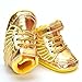 LIVEBOX Infant Baby Girls' Angel Wings Premium Soft Cotton Sole Prewalker Toddler Sneaker Shoes (S: 0~6 Months,Golden)