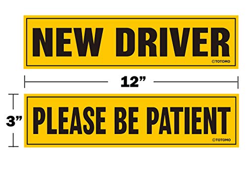TOTOMO New Driver Please be Patient Magnet Sticker - 12"x3" Highly Reflective Premium Quality Car Safety Caution Sign for New and Student Drivers #SDM09 - Thumbnail 2