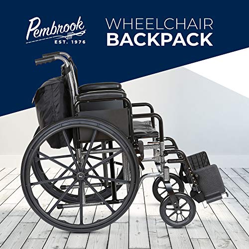 Pembrook Wheelchair Backpack Bag - Wheel Chair and Walker Accessories Side Storage Bags - Lightweight Pack for Mobility, Transport & Travel Portable Devices - Fits Scooter, Electric Wheelchairs & Etc - Thumbnail 5