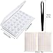 Outee 3 Pack 28 Grids Diamond Painting Box Storage 5D Diamond Painting Accessories Storage Box for Diamond Embroidery with 3 Pack Tweezers and 168 Pieces Craft Label Marker Sticker