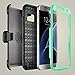 eSamcore Compatible for Galaxy S7 Edge Full Protection Phone case with Belt Clip Holster [Mint Green]