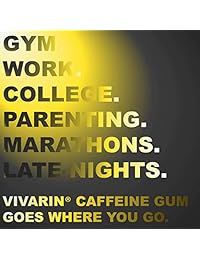 Vivarin - Goma de cafeína, 8 piezas, goma de masticar sin azúcar, 6 unidades